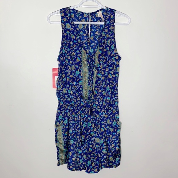 Evereve Raga Sapphire boho print romper sz S - Picture 2 of 14